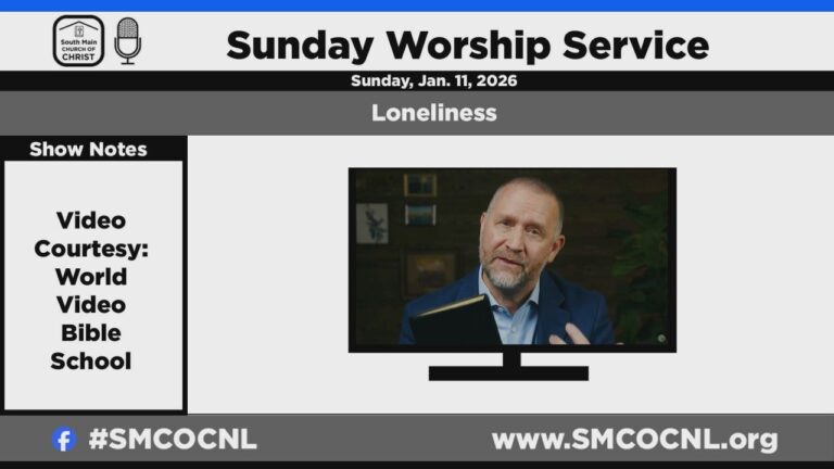 Loneliness – Sunday Worship Service – #smcocnl