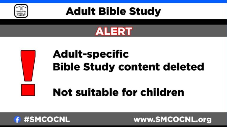 Sexual Immorality and Divorce – Matthew 19 – adult Bible study – #smcocnl