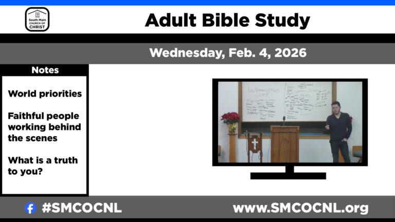 Priorities of this world – adult Bible study #smcocnl Gavin Juneau